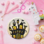 Assiettes En Carton Plaques Papier Maison Et Lune Hantées (Fête)