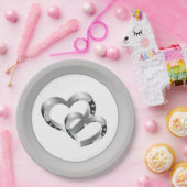 Assiettes En Carton Plaques papier mariage 9" - Deux coeurs (Fête)