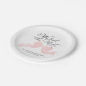 Assiettes En Carton Plaques papier Mariage aquarelle | Bow rose (Angle)