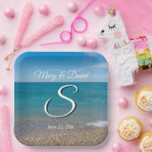 Assiettes En Carton Plaques papier Mariage Blue Paradise (Fête)