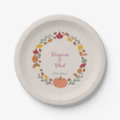 Assiettes En Carton Plaques papier Mariage de automne et courroie (Devant)