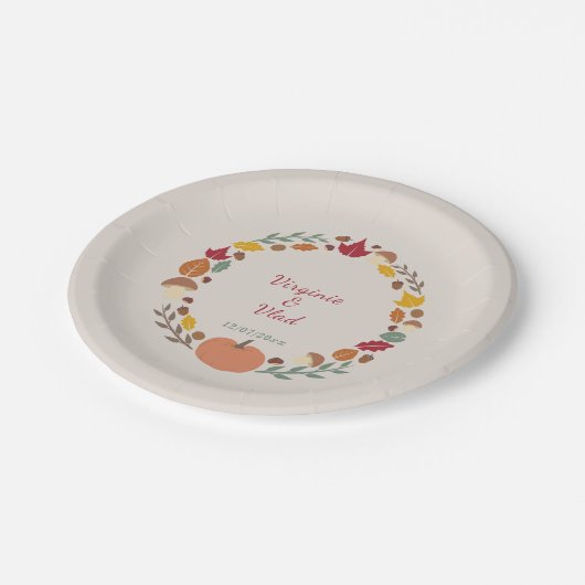 Assiettes En Carton Plaques papier Mariage de automne et courroie (Angle)