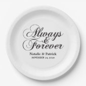 Assiettes En Carton Plaques papier Mariage Ebony Always & Forever (Devant)
