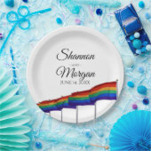 Assiettes En Carton Plaques papier Mariage gay pride Rainbow Flag (Fête)
