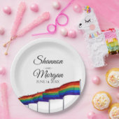 Assiettes En Carton Plaques papier Mariage gay pride Rainbow Flag (Fête)