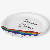 Assiettes En Carton Plaques papier Mariage gay pride Rainbow Flag (Angle)