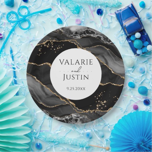 Assiettes En Carton Plaques papier Mariage pour Agate de Parties scint (Fête)