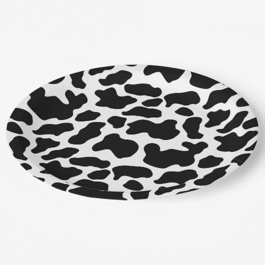 Assiettes En Carton Plaques papier - Motif de vache (Angle)