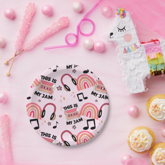 Assiettes En Carton Plaques papier Motif Retro Dance Party (Fête)