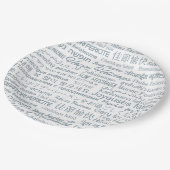 Assiettes En Carton Plaques papier multilingues "Happy Holidays" (Angle)