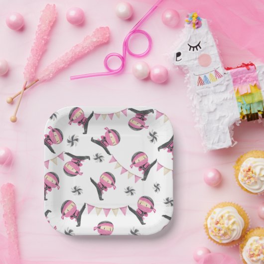 Assiettes En Carton Plaques papier Ninja Party | Plaques Ninja (Fête)