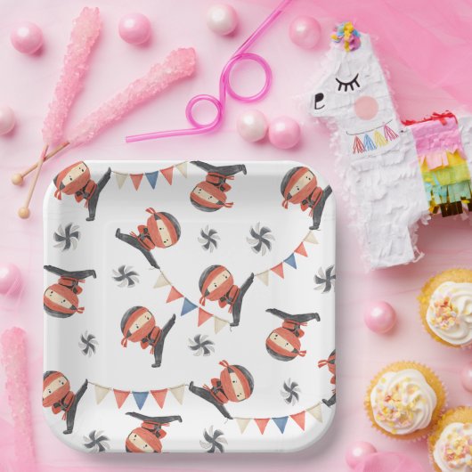 Assiettes En Carton Plaques papier Ninja Party | Plaques Ninja (Fête)