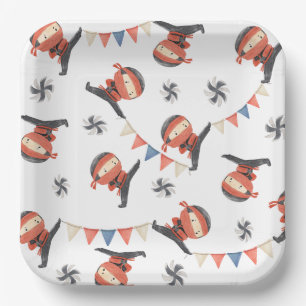 Assiettes En Carton Plaques papier Ninja Party   Plaques Ninja