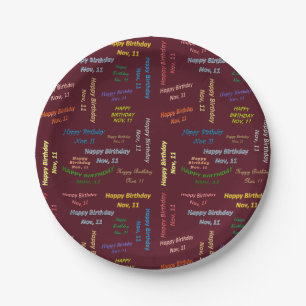 Assiettes En Carton Plaques papier novembre, 11 Anniversaire