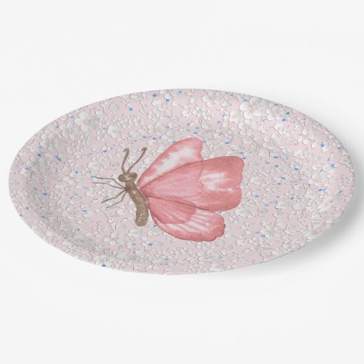 Assiettes En Carton Plaques Papier Papier Papillon peint (Angle)