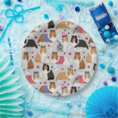 Assiettes En Carton Plaques Papier Papier Shetland Shetland Patriotiqu (Fête)