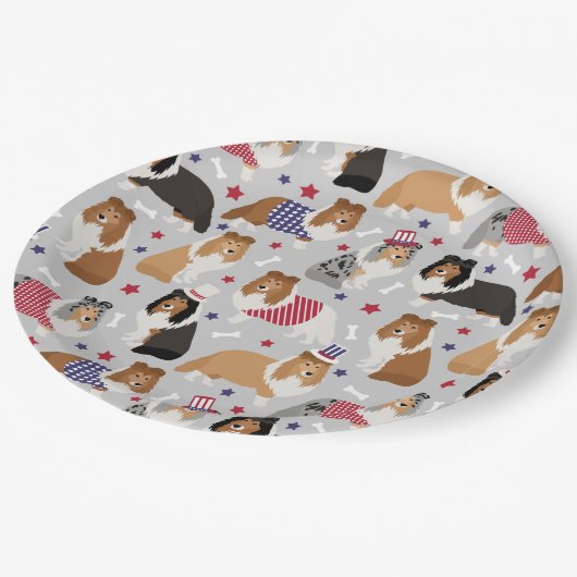 Assiettes En Carton Plaques Papier Papier Shetland Shetland Patriotiqu (Angle)