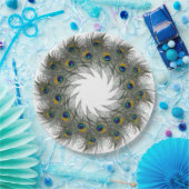 Assiettes En Carton Plaques papier Peacock Feather Wreath (Fête)