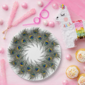 Assiettes En Carton Plaques papier Peacock Feather Wreath (Fête)