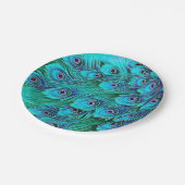 Assiettes En Carton Plaques Papier Peacock Vert Bleu (Angle)