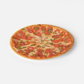 Assiettes En Carton Plaques papier Pepperoni et fromage Pizza Party (Angle)