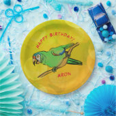 Assiettes En Carton Plaques papier perroquet d'anniversaire joyeuses (Fête)
