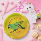 Assiettes En Carton Plaques papier perroquet d'anniversaire joyeuses (Fête)