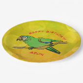 Assiettes En Carton Plaques papier perroquet d'anniversaire joyeuses (Angle)