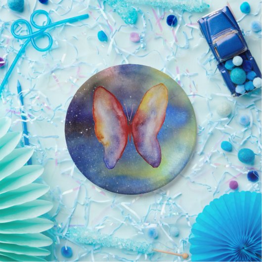 Assiettes En Carton Plaques papier personnalisées Papier papillon 7 po (Fête)