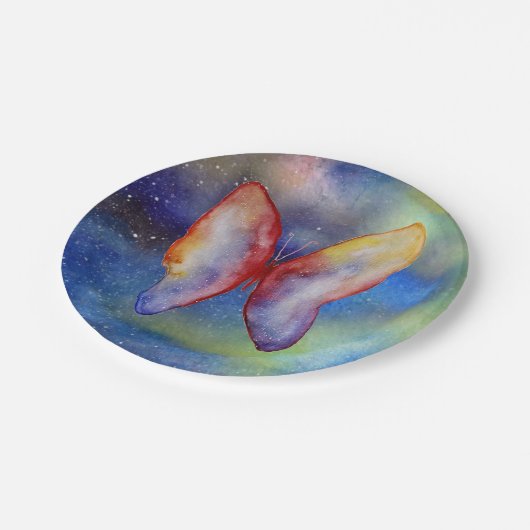 Assiettes En Carton Plaques papier personnalisées Papier papillon 7 po (Angle)