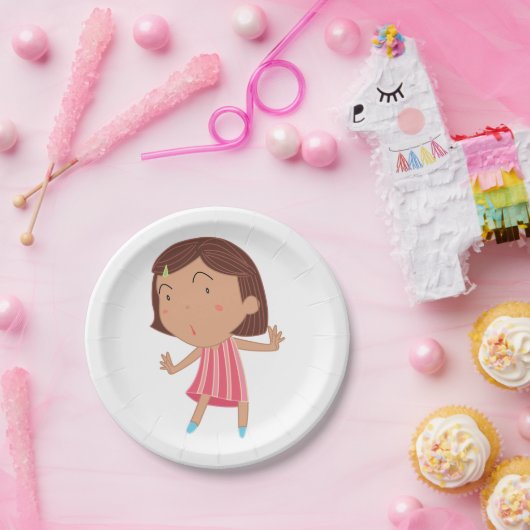 Assiettes En Carton Plaques Papier Petite Fille mignonnes (Fête)