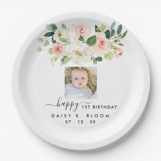 Assiettes En Carton Plaques papier photo d'anniversaire (Devant)