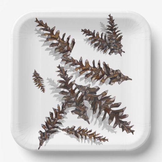 Assiettes En Carton Plaques papier Pine ConeEvergreens (Recto)