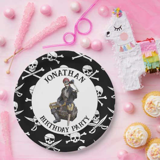 Assiettes En Carton Plaques papier Pirate SkELETON (Fête)