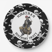 Assiettes En Carton Plaques papier Pirate SkELETON (Devant)