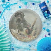 Assiettes En Carton Plaques papier pointeur À poils durs allemandes (Fête)