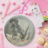 Assiettes En Carton Plaques papier pointeur À poils durs allemandes (Fête)