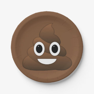 Assiettes En Carton Plaques Papier Poop Emoji, 7"