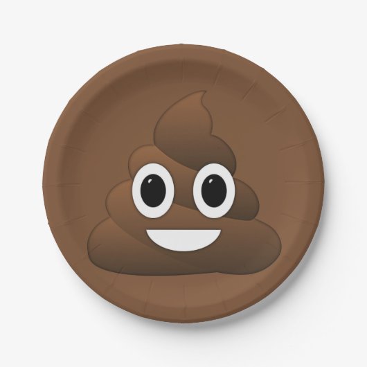 Assiettes En Carton Plaques Papier Poop Emoji, 7" (Devant)