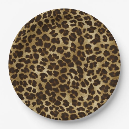 Assiettes En Carton Plaques papier Poster de animal Safari Leopard Che (Devant)