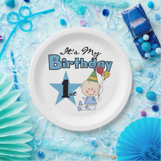 Assiettes En Carton Plaques papier/premier anniversaire (Fête)