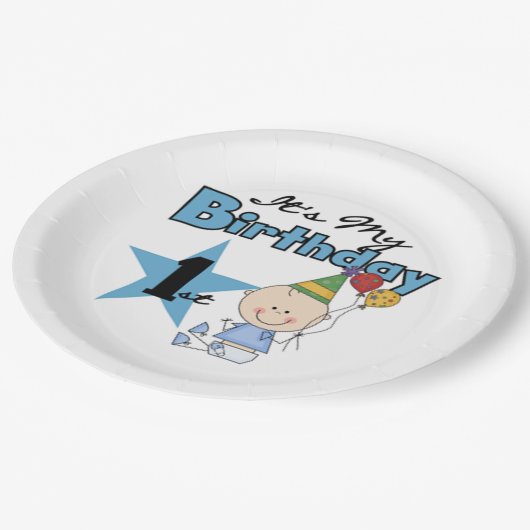 Assiettes En Carton Plaques papier/premier anniversaire (Angle)