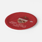Assiettes En Carton Plaques papier Red Christmas Sloth Party (Angle)