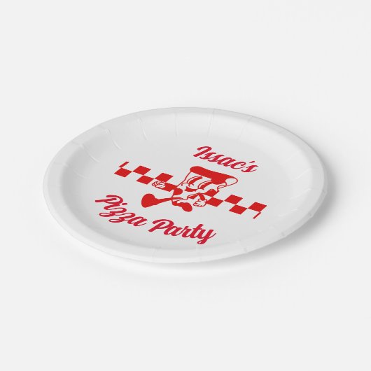 Assiettes En Carton Plaques papier Retro Pizza Party (Angle)