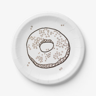 Assiettes En Carton Plaques papier rond KNIT DONUT 7"
