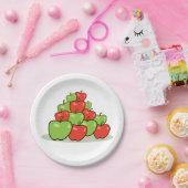 Assiettes En Carton Plaques Papier Rouge Et Vert Pommes (Fête)
