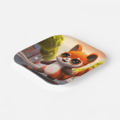 Assiettes En Carton Plaques Papier Roulettes Panda Rouge (Angulaire)