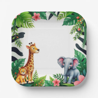 Assiettes En Carton Plaques papier Safari Anniversaire