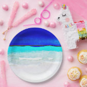 Assiettes En Carton Plaques papier Sandy Beach Blue Ocean (Fête)