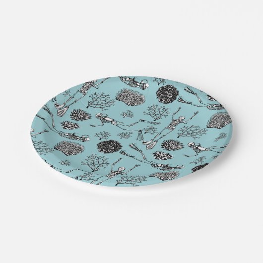 Assiettes En Carton Plaques Papier Scuba Skeleton (Angle)